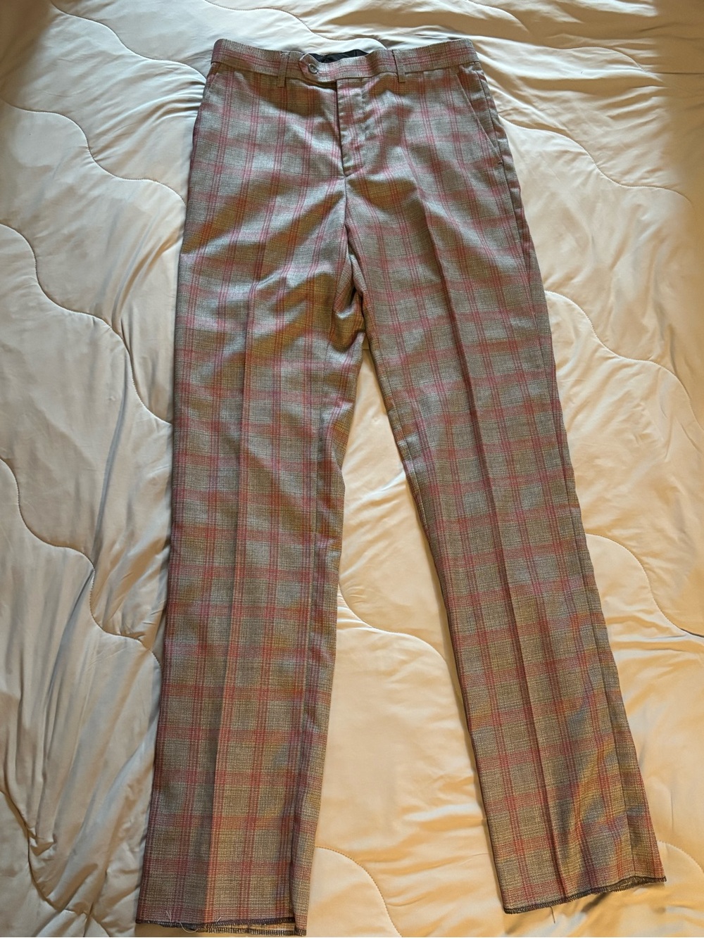NWT Retro Paris 3 Piece Mens Suit 38R/32 Slim Fit Plaid Floral - Picture 16 of 16